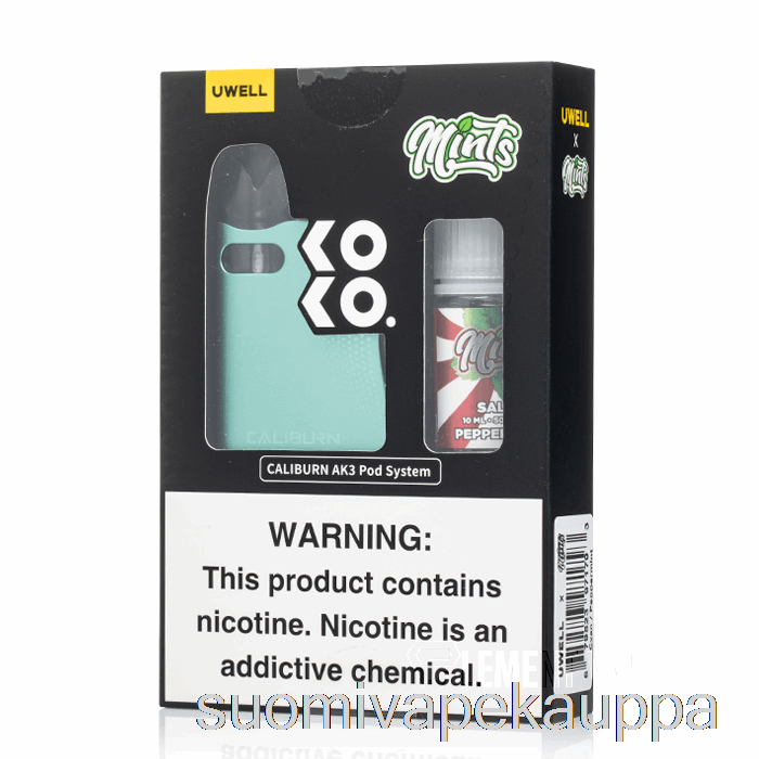 Vape Netistä Uwell X Dv Caliburn Ak3 Kit + 50mg Nic Salt [syaani] Mintsit - Piparminttu